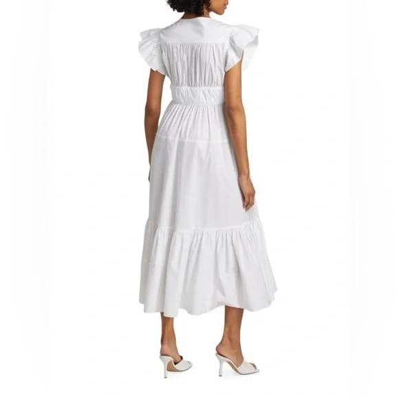 New! DEREK LAM 10 CROSBY 🤍 Greta Poplin A Line Midi Dress sz 2 NWT! - Picture 9 of 13